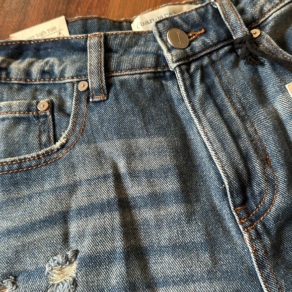 Ban•Jara Super High Rise Loose Fit Distressed 100% Cotton Denim Shorts Size 1/24 - Picture 3 of 9